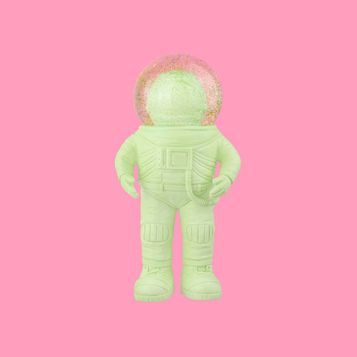 boule a neige astronaute vert
