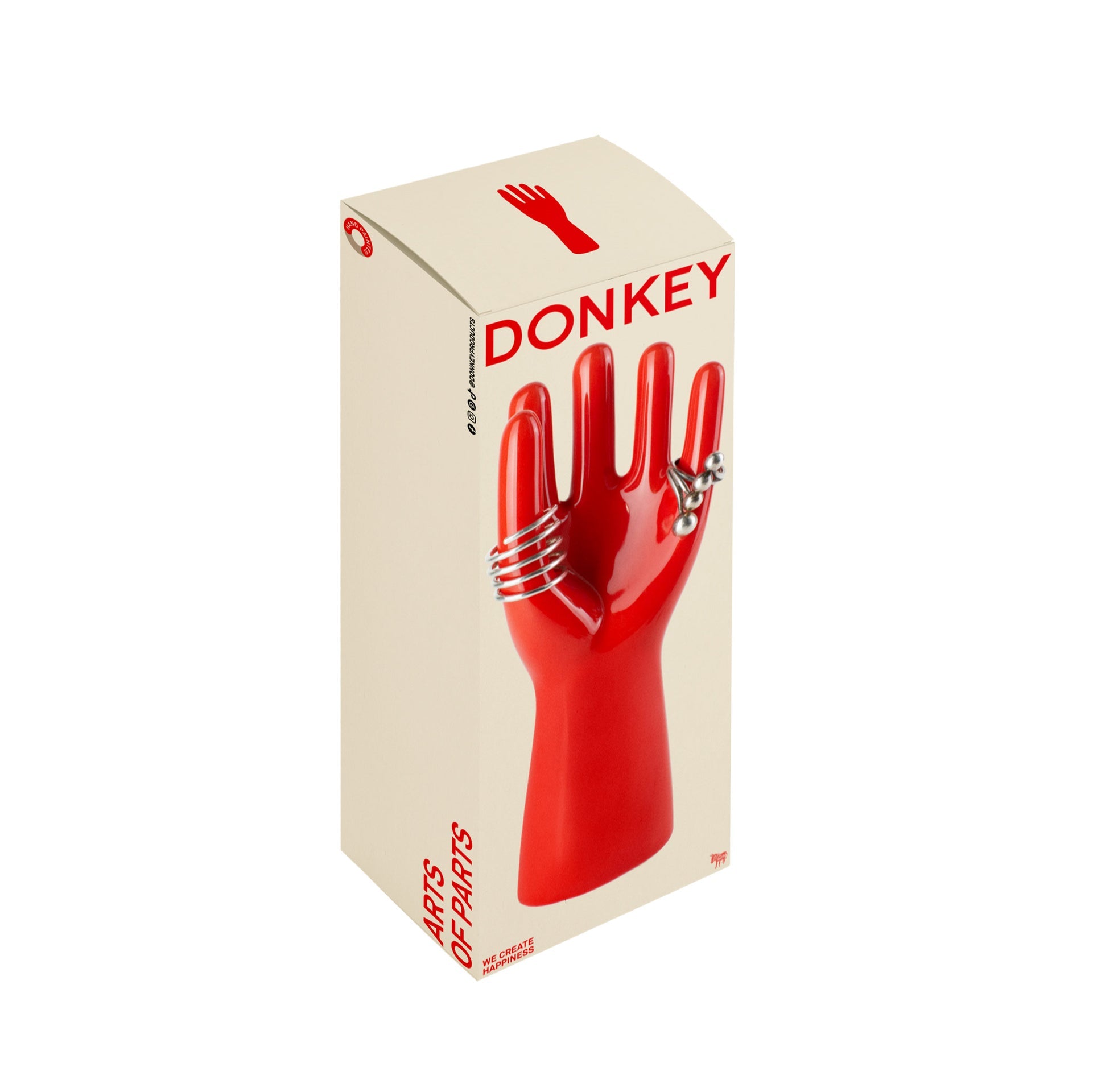 porte bijoux main rouge donkey