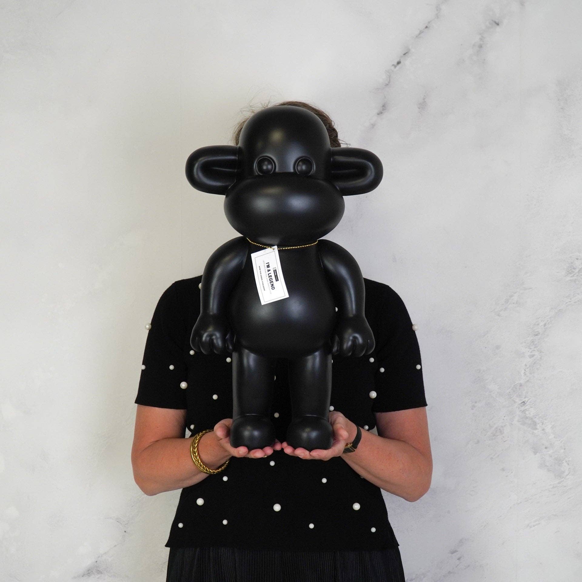 Ornement - Figurine Singe 'La Légende' - Résine - Noir - 33x21x50cm | Designproducten en originele cadeaus