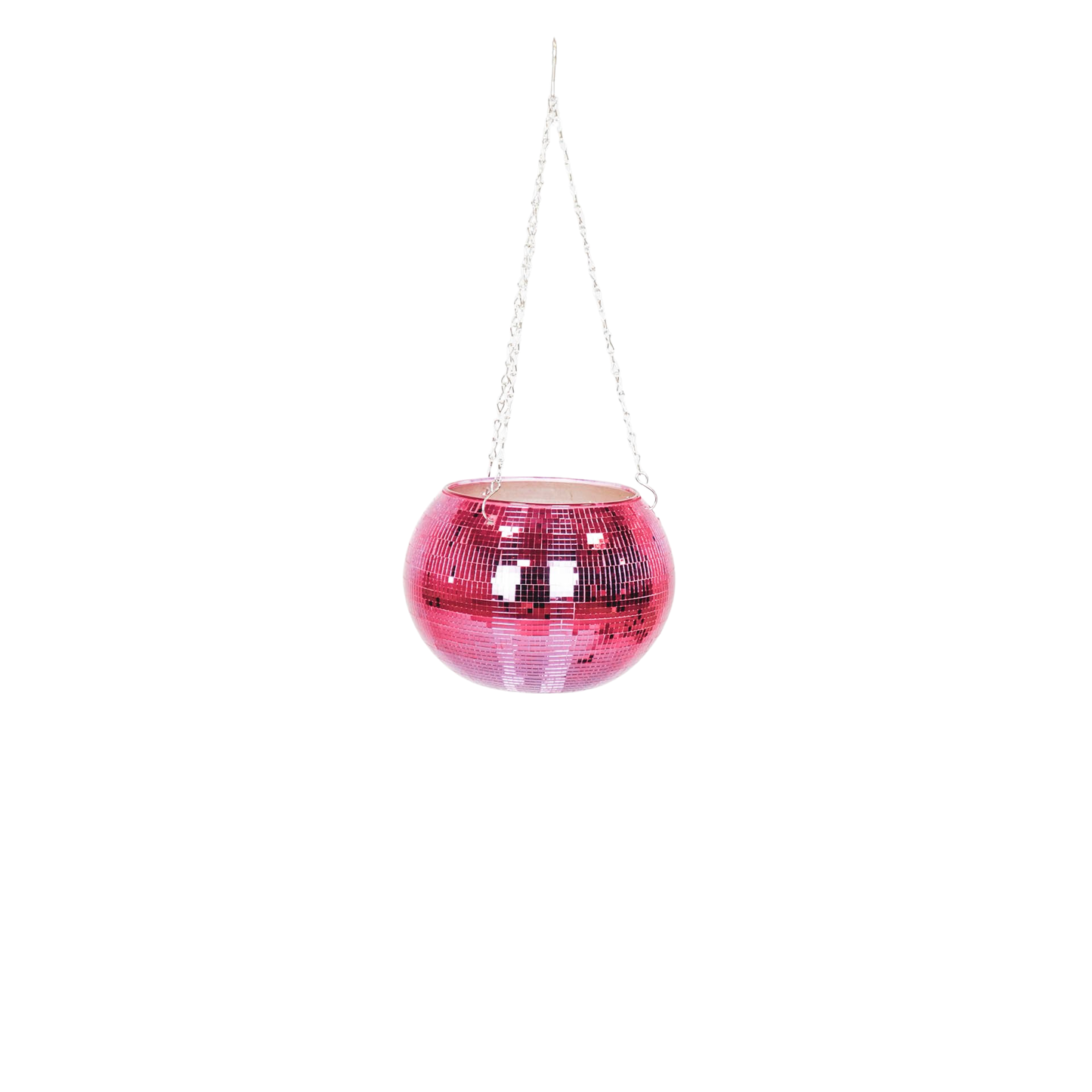 Hängender Blumentopf – Disco – Glas – Rosa – 25 x 25 x 25 cm