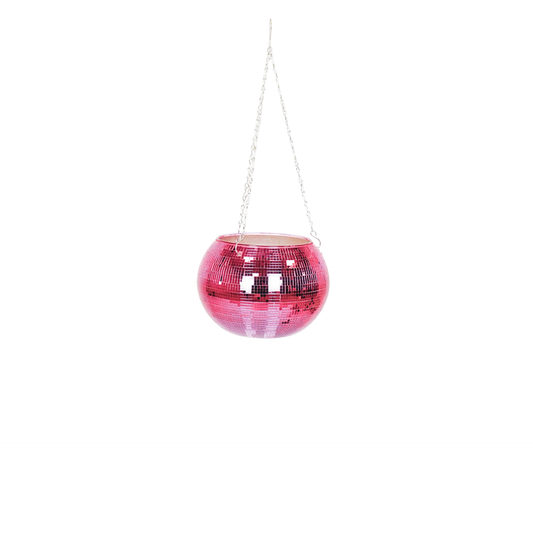 Hängender Blumentopf – Disco – Glas – Rosa – 25 x 25 x 25 cm