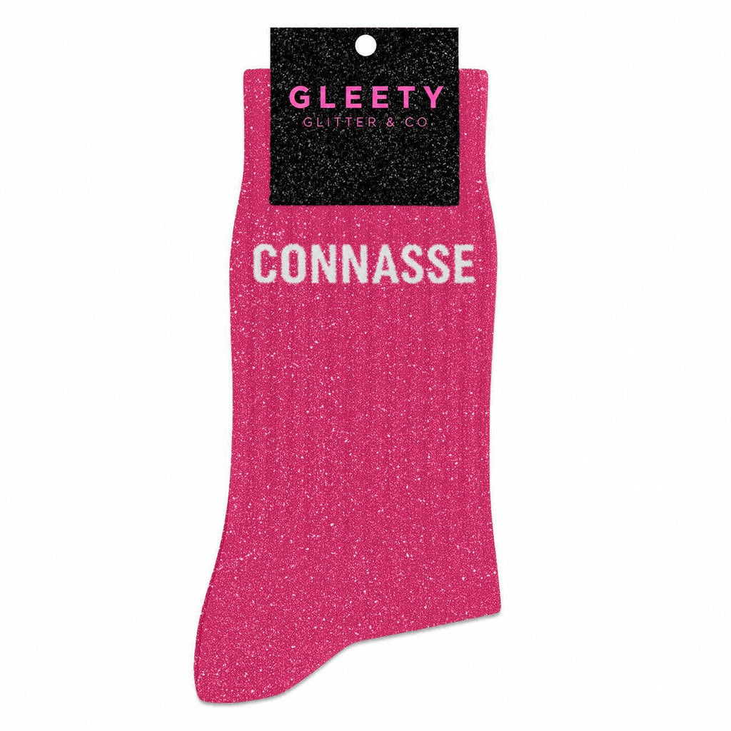 Chaussettes à Paillettes Connasse Fuschia