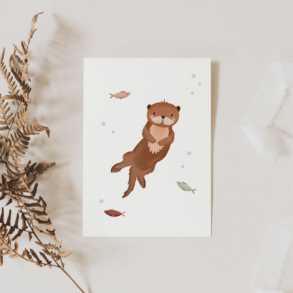 Oggetto regalo di design – carte de voeux loutre tilda theo 