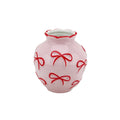 Vase - Vase à fleurs Rubans - Rose clair/Rouge - 13x13x14cm | Objetos de diseño y regalos originales