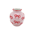 Vase - Vase à fleurs Rubans - Rose clair/Rouge - 13x13x14cm | Objetos de diseño y regalos originales