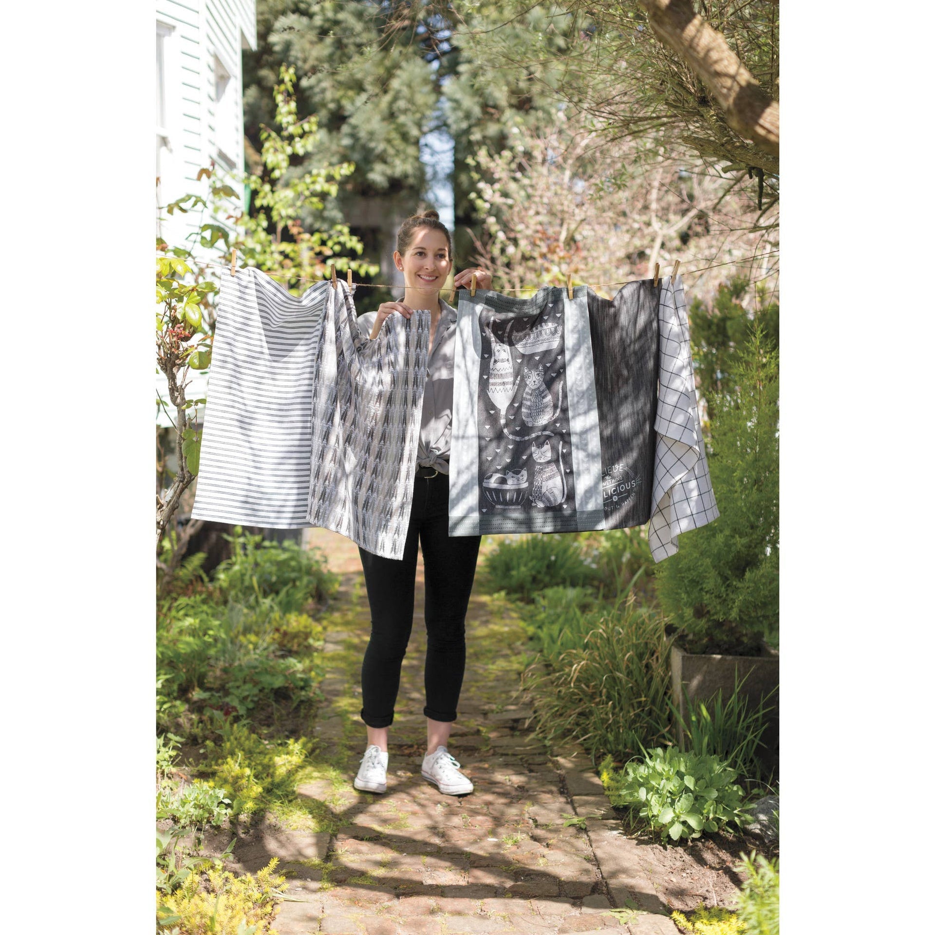 Torchon en jacquard Purr Party | Designobjekte & Geschenkideen