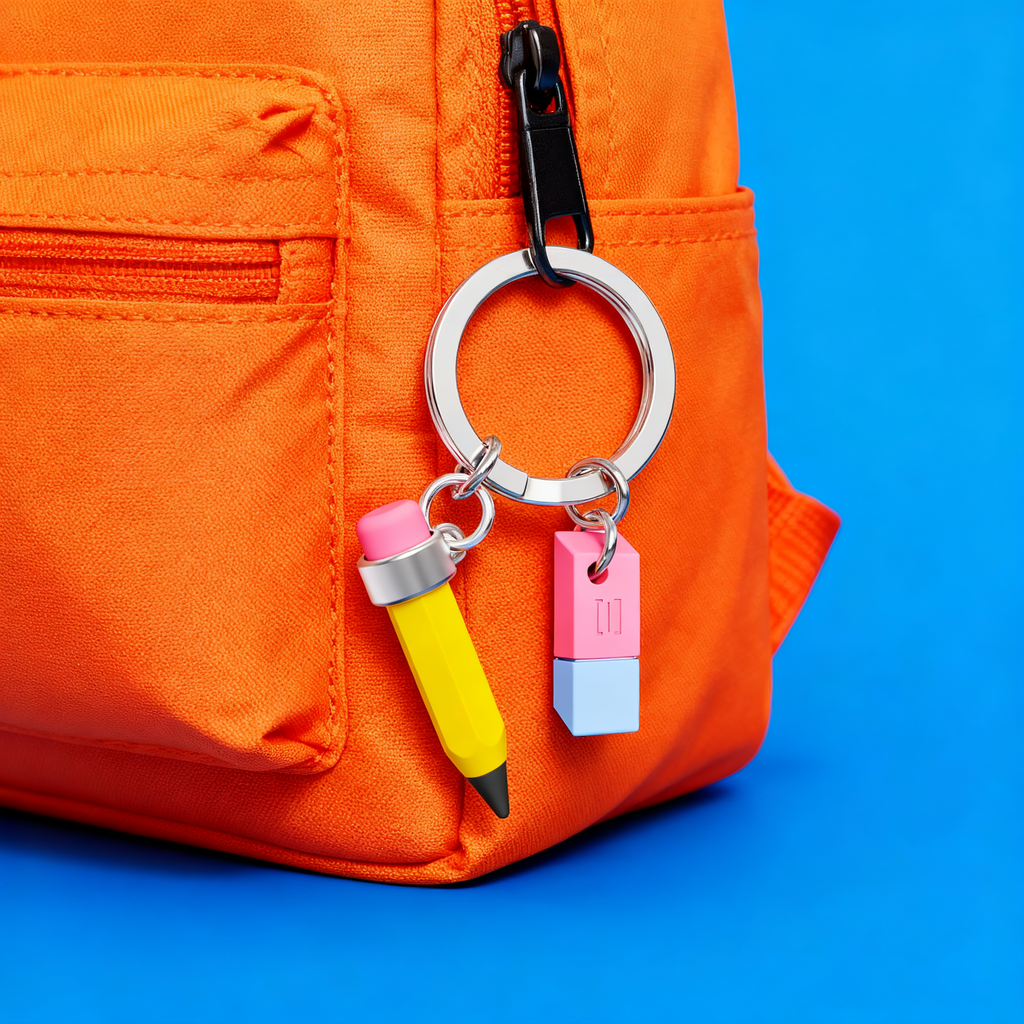 Porte-clés Crayon & Gomme