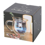 Mug chaudron en verre double paroi transparent