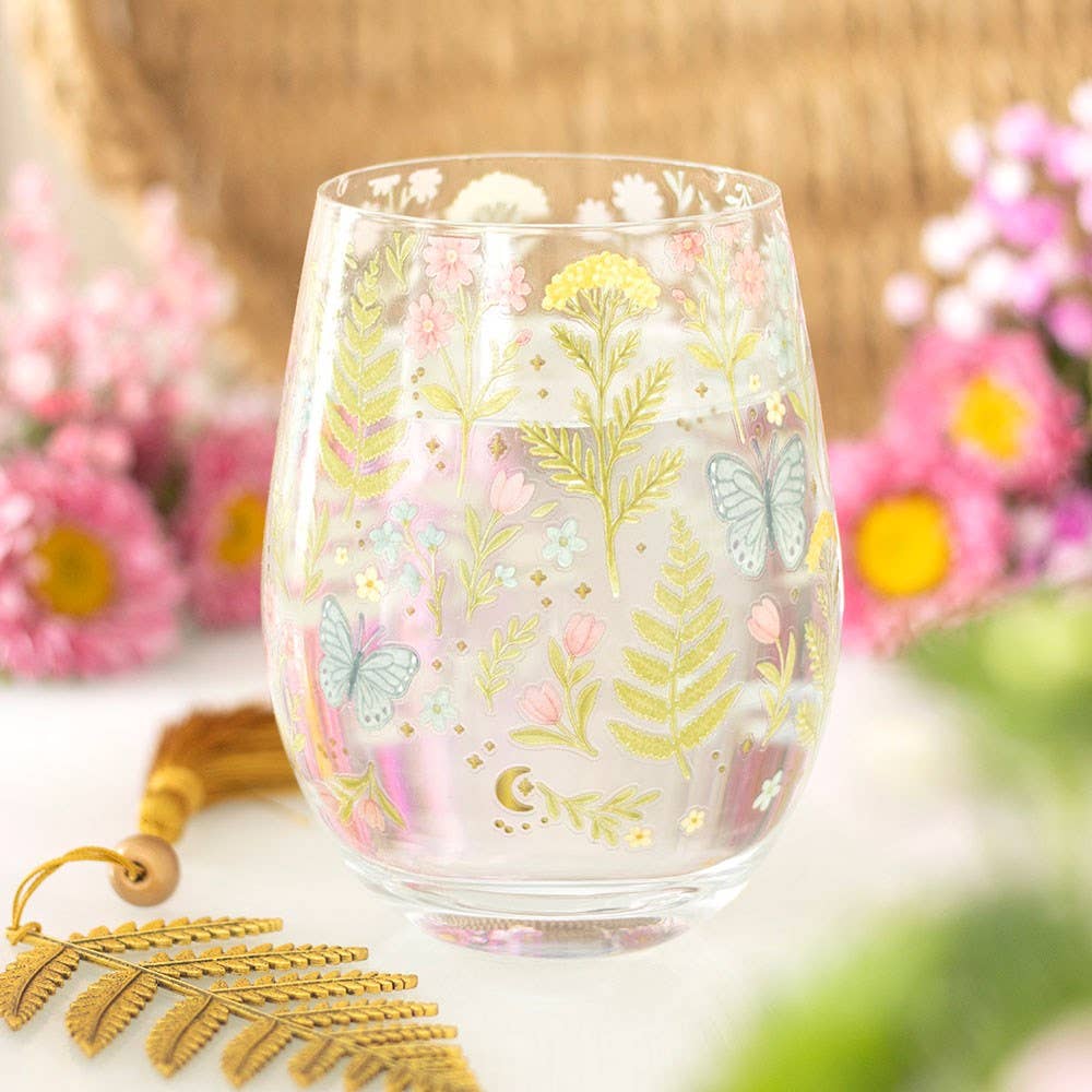 Verre sans pied à motif floral Luna Bloom