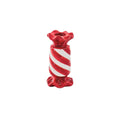 Bougeoir - Bonbon Toffee - Céramique - Rouge/Blanc - 7,5x7,5x13 cm