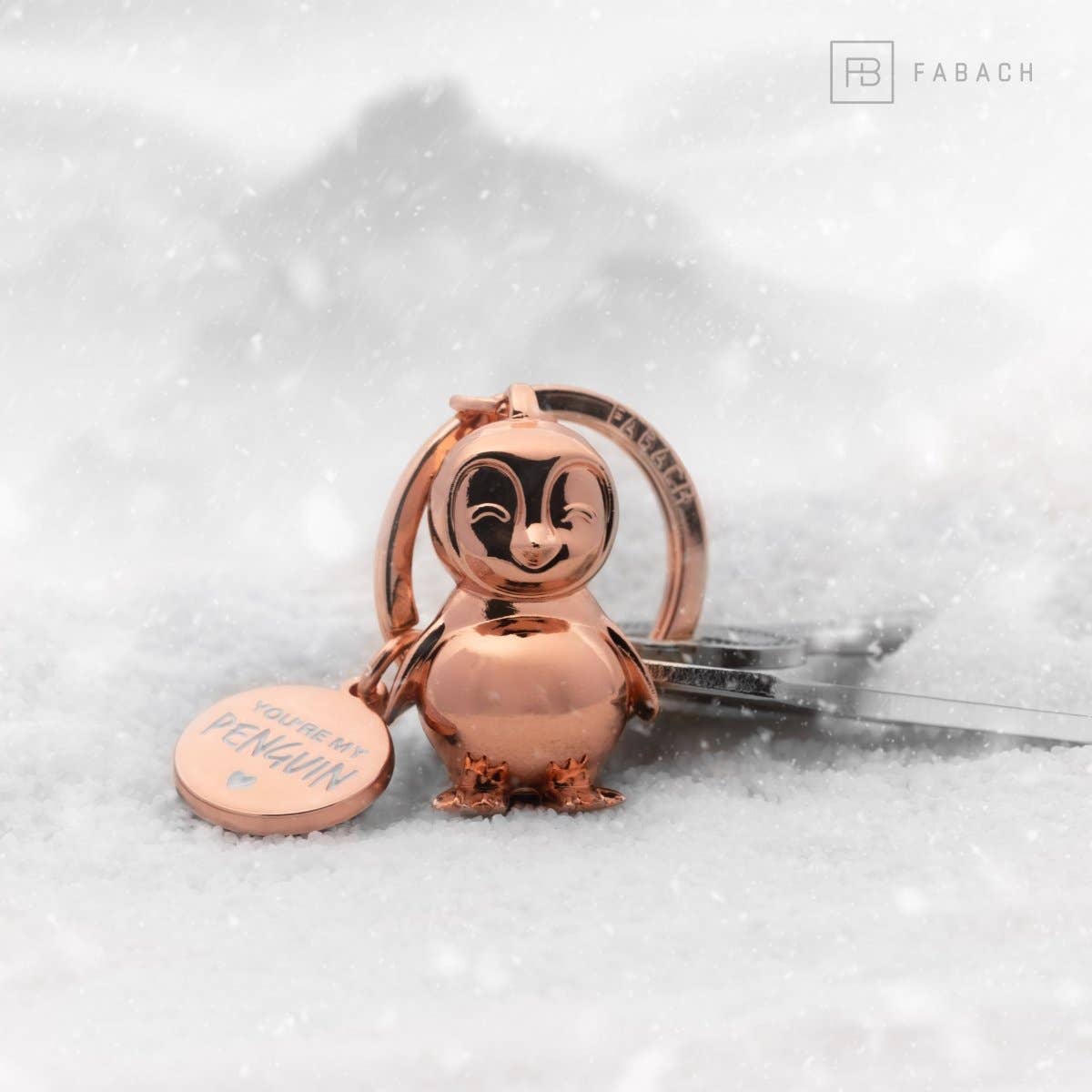 Oggetto regalo di design – porte cles pingouin tu es mon pingouin fabach 