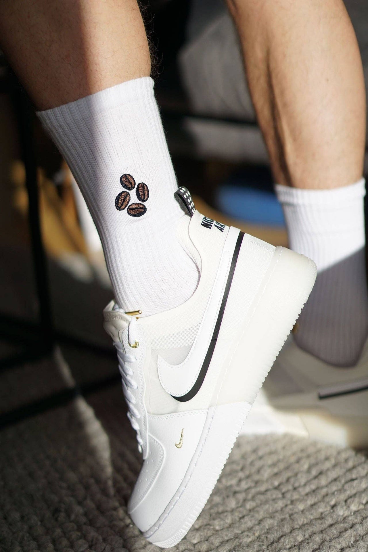 Chaussettes brodées Grains de Café | Oggetti di design e regali originali
