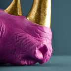 S/2 Nashorn-Buchstützen, Magenta, 39,5 x 14,2 x 20,5 cm