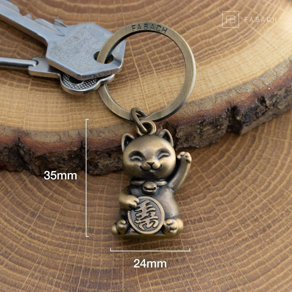 porte cles chat chanceux maneki neko fabach 