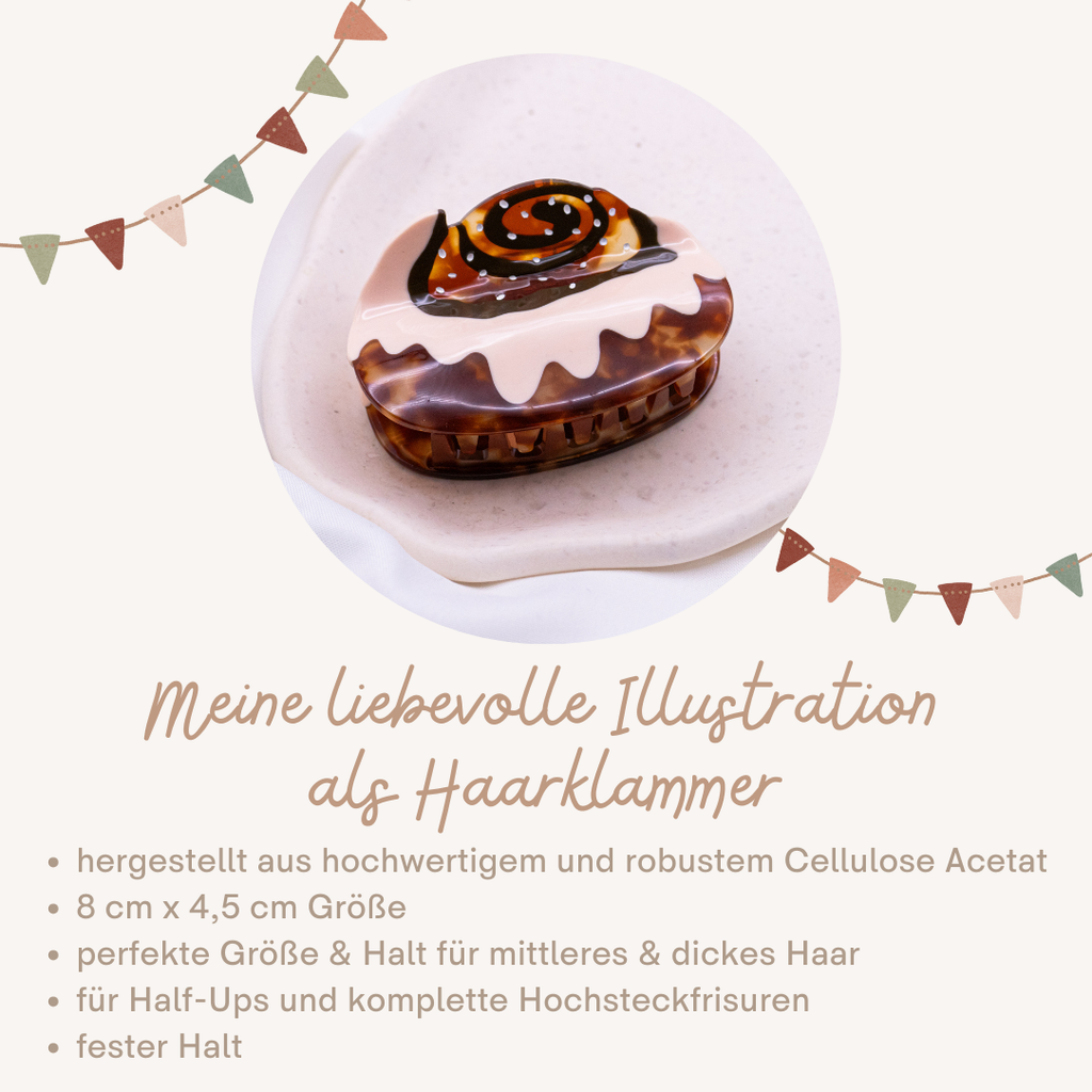 Schwedische Zimtschnecken-Haarspange