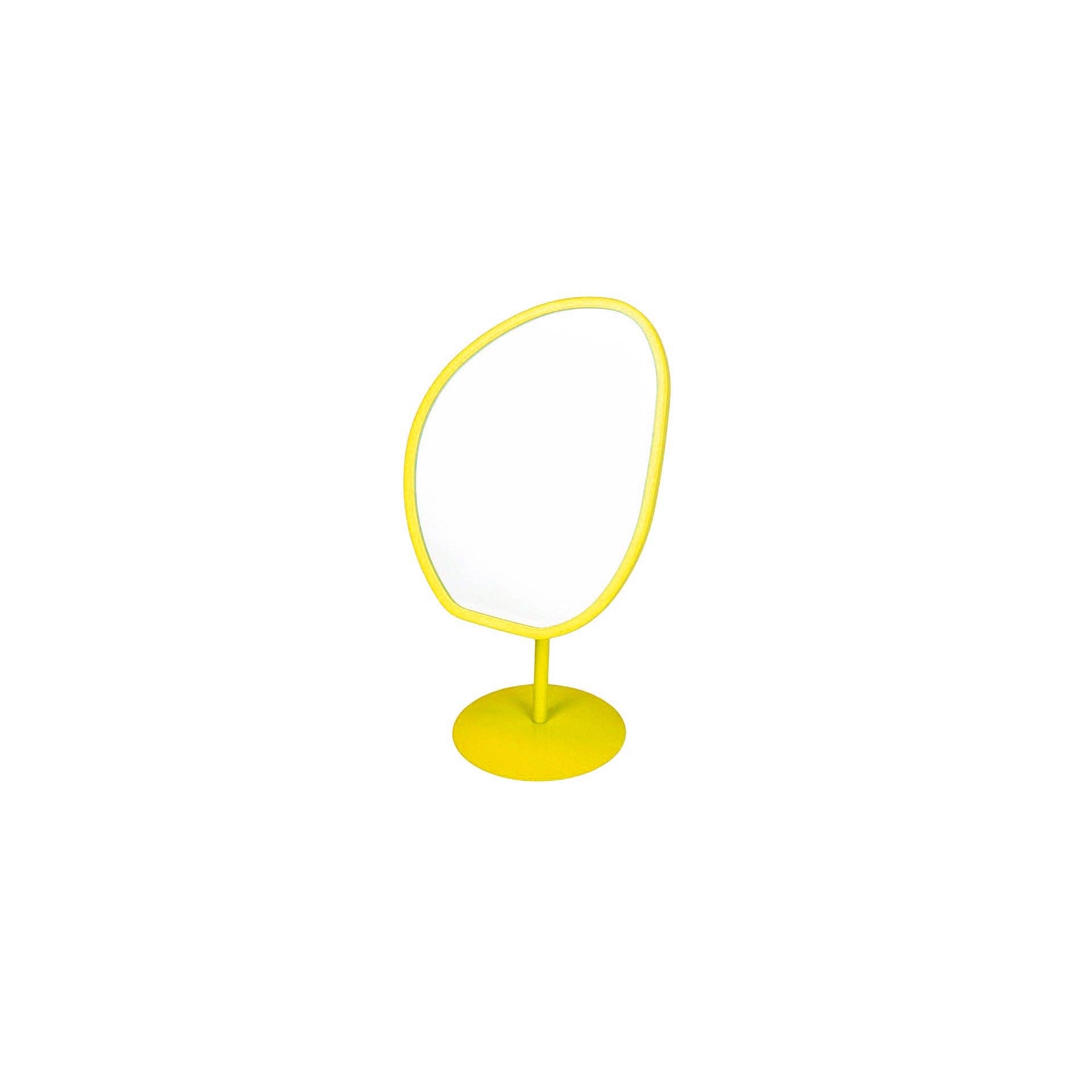 Miroir - Organique - Métal - Jaune Néon - 16,5x12x31,5cm | Designproducten en originele cadeaus