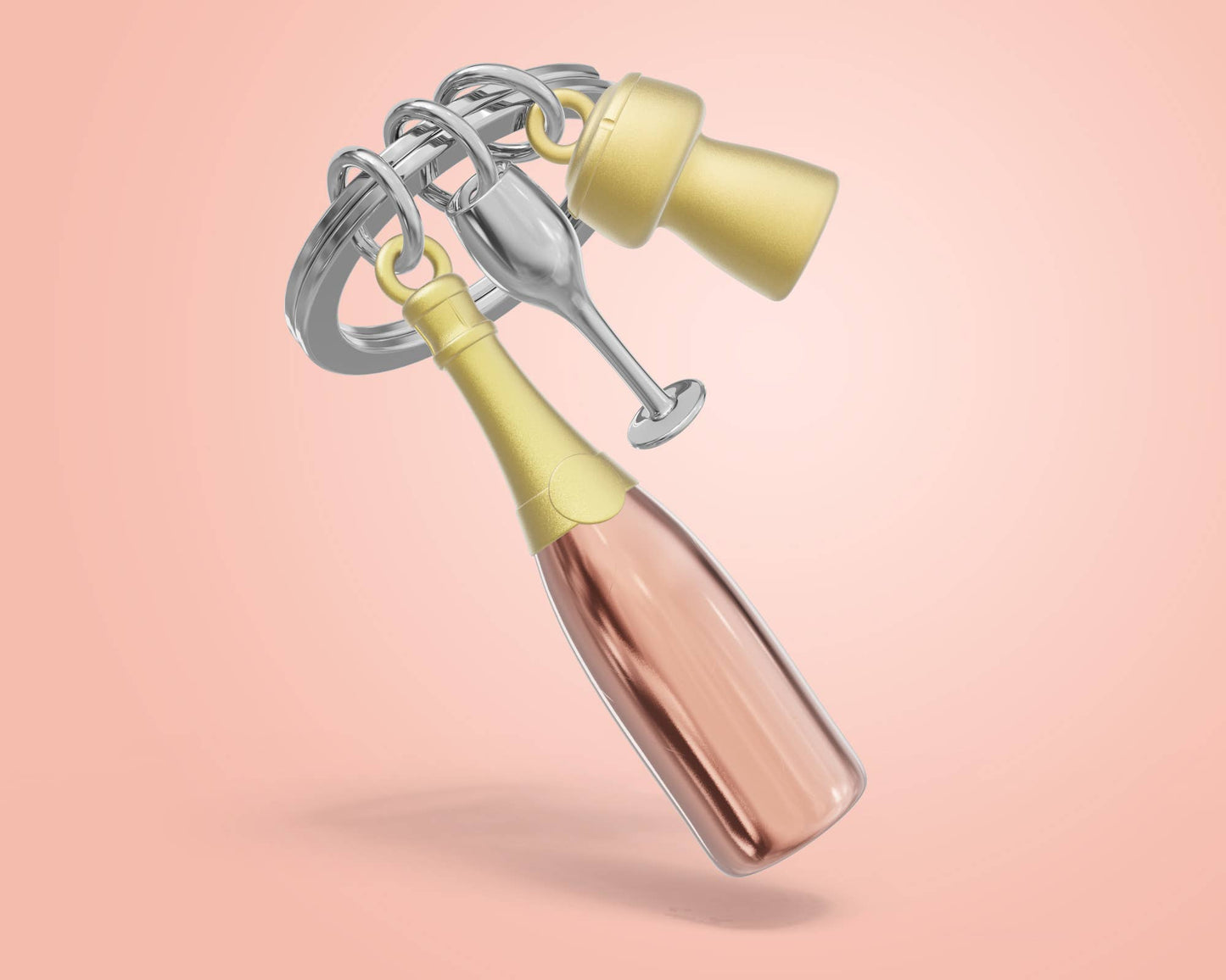 porte cles champagne rose gold metalmorphose