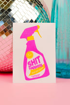 Carte Postale Rhizographie Spray Nettoyant “Shit Happens” | Objetos de diseño y regalos originales