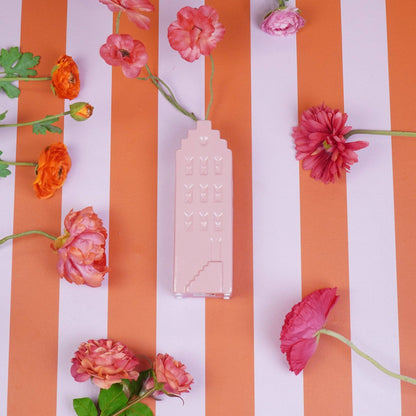 Flower vase - Home vase - Ceramic - Light pink - 7.5x6x23 cm