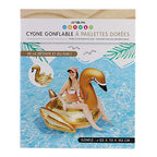 Bouée Gonflable à paillettes dorées Cygne