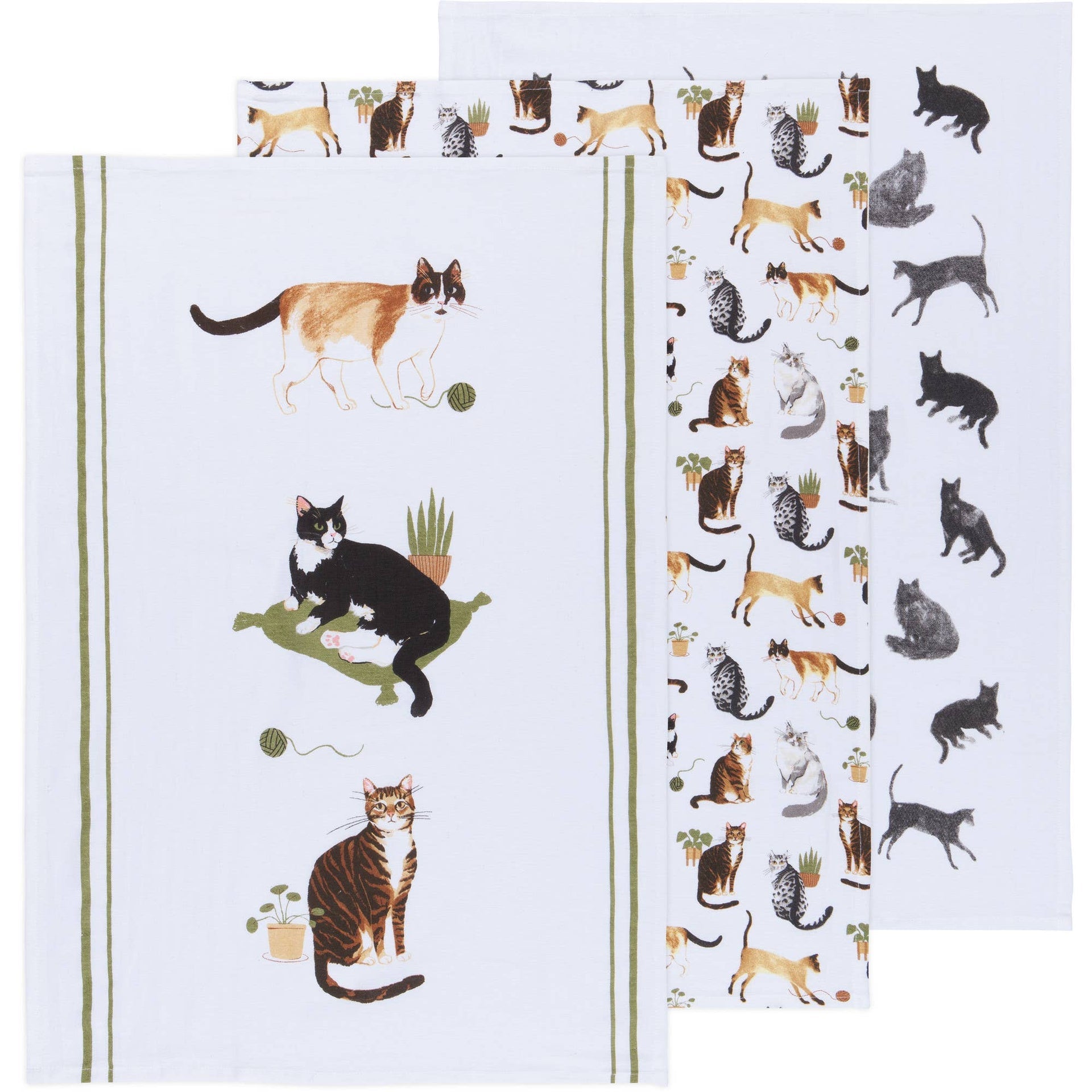 Lot de 3 torchons Chats | Oggetti di design e regali originali