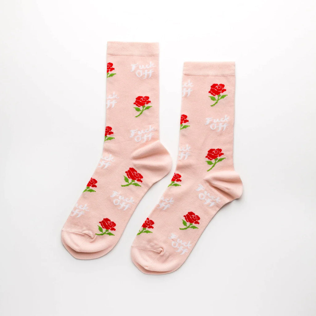 Chaussettes Roses "Fuck Off" | Objetos de diseño y regalos originales
