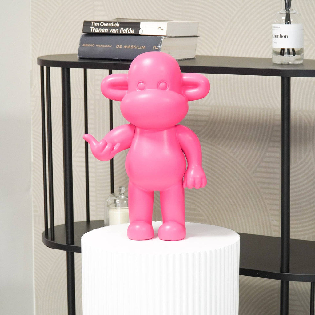 Ornement - Figurine Singe Hang Loose 'La Légende' - Résine de poly - Rose - 33x21x50cm | Design e regali originali