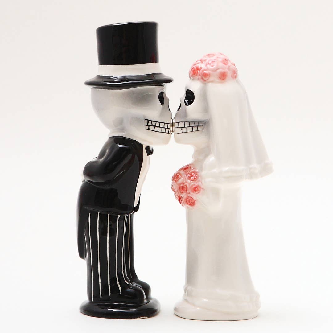 Salt and Pepper Married Skeletons "Love Never Dies"