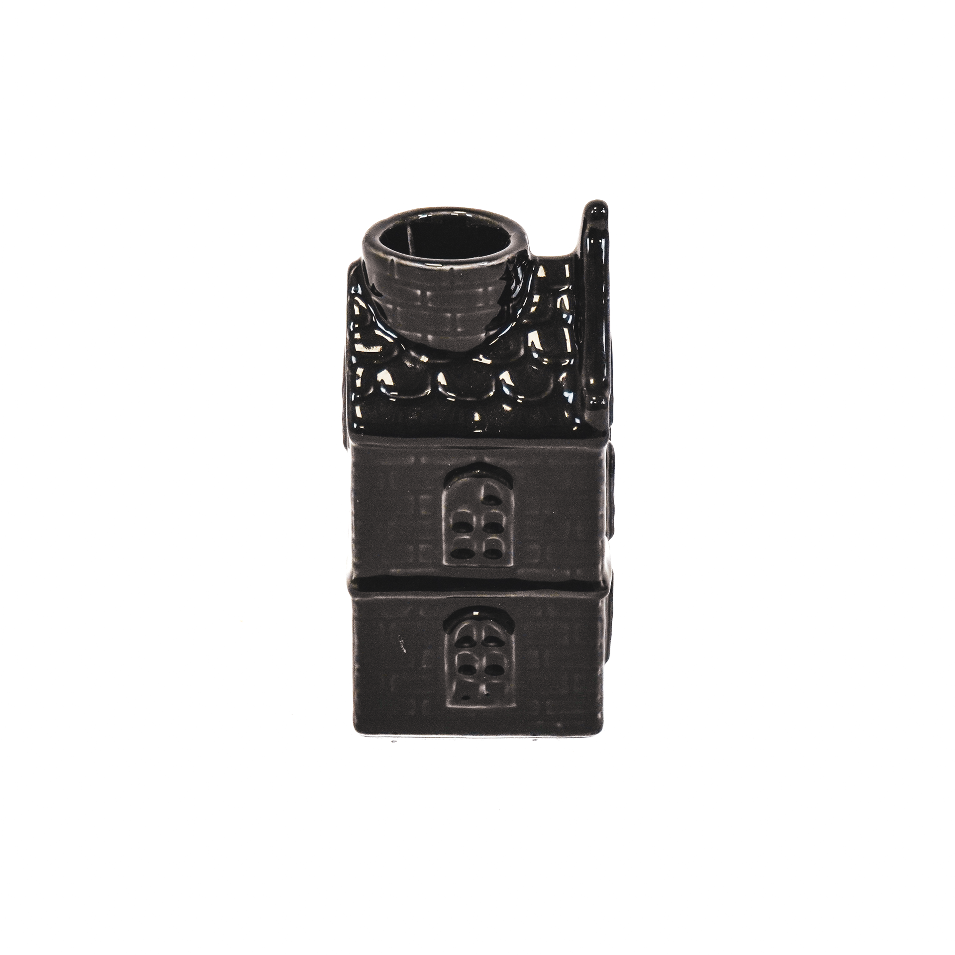 Bougeoir - Maison - Céramique - Noir - 6x5,5x11cm | Designproducten en originele cadeaus