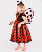 Marienkäferkleid mit Accessoires für 2-4 Jahre (Größe 98-104 cm)