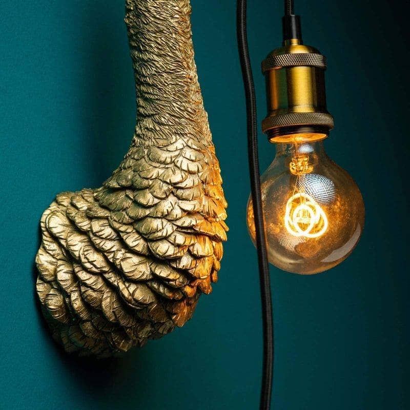 Applique murale Baby FJ, or, 10 x 15 x 35 cm, E27, câble de 2 m