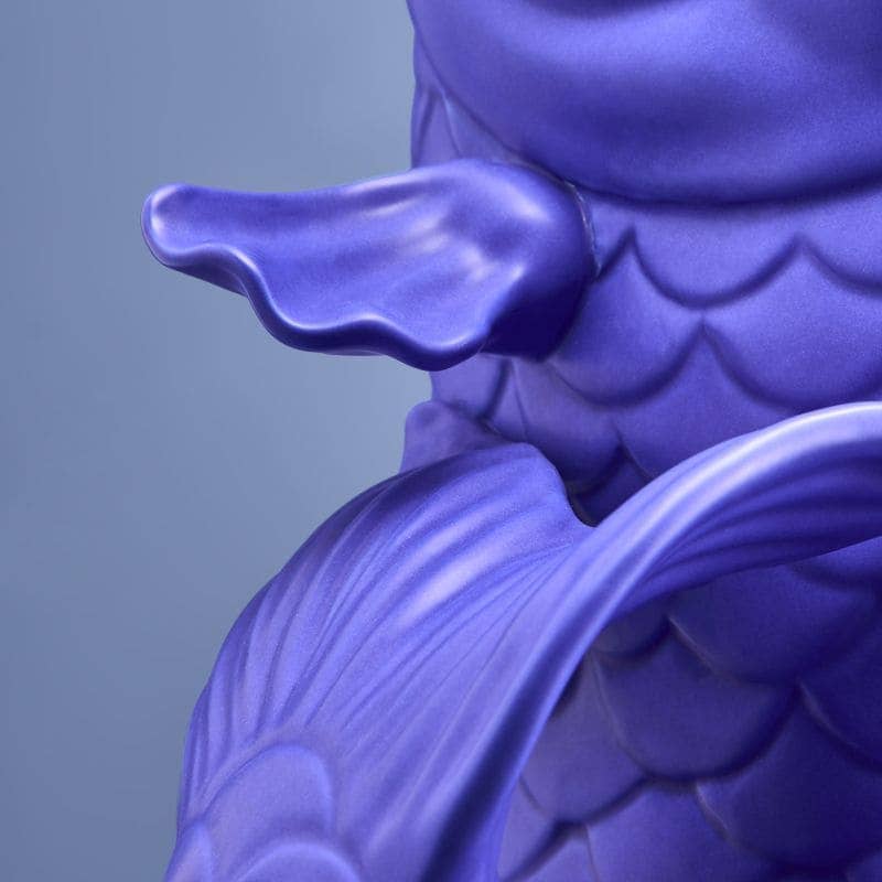 Sculpture/Vase Blubb, Matte blue sandstone, 35 x 30 x 44 cm