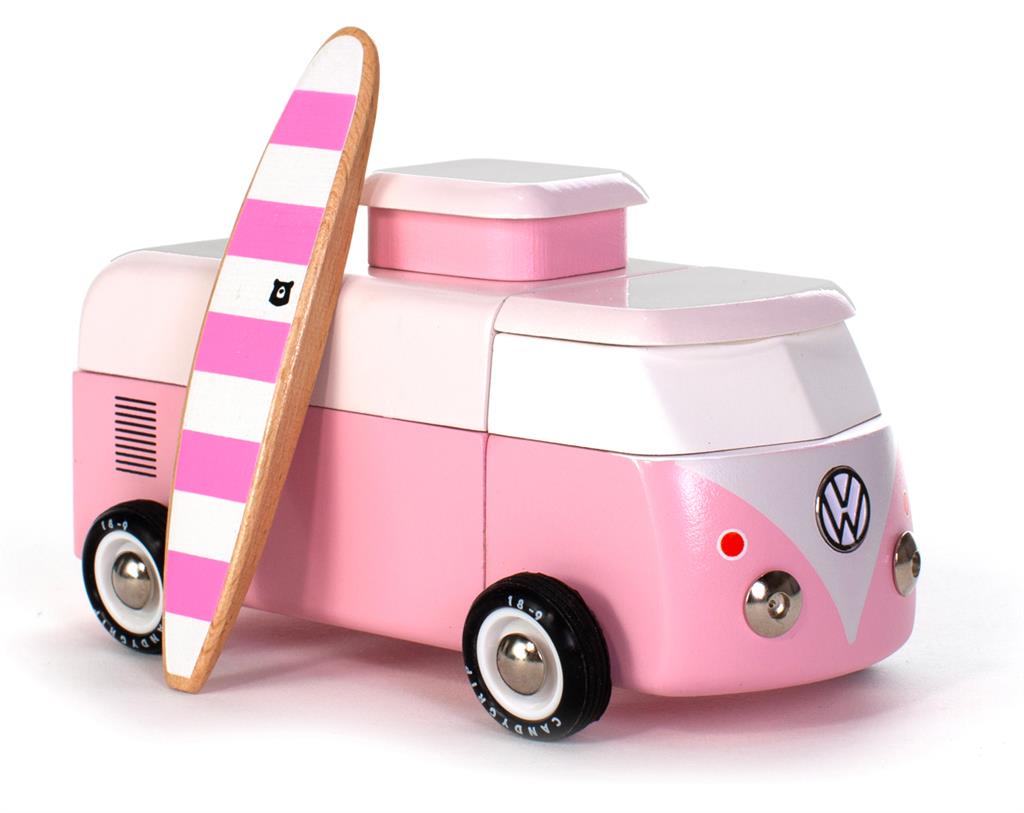 Holzauto Candycar World - Rosa Strandbus