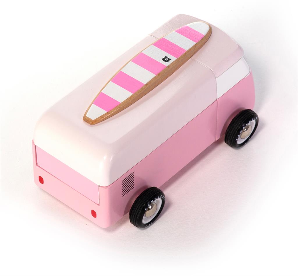 Holzauto Candycar World - Rosa Strandbus