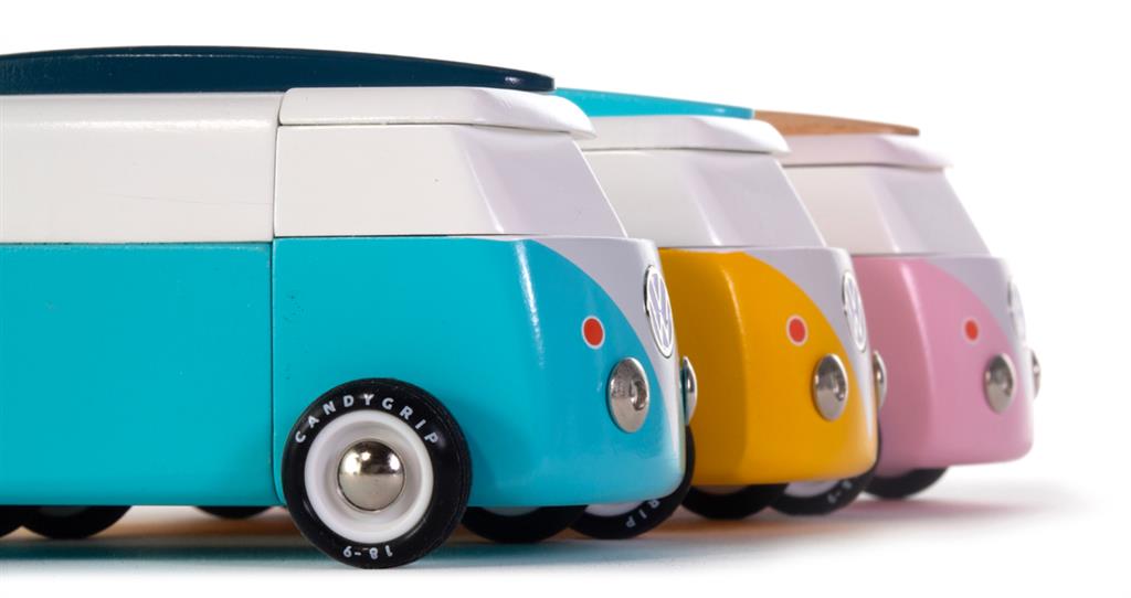 Holzauto Candycar World - Rosa Strandbus