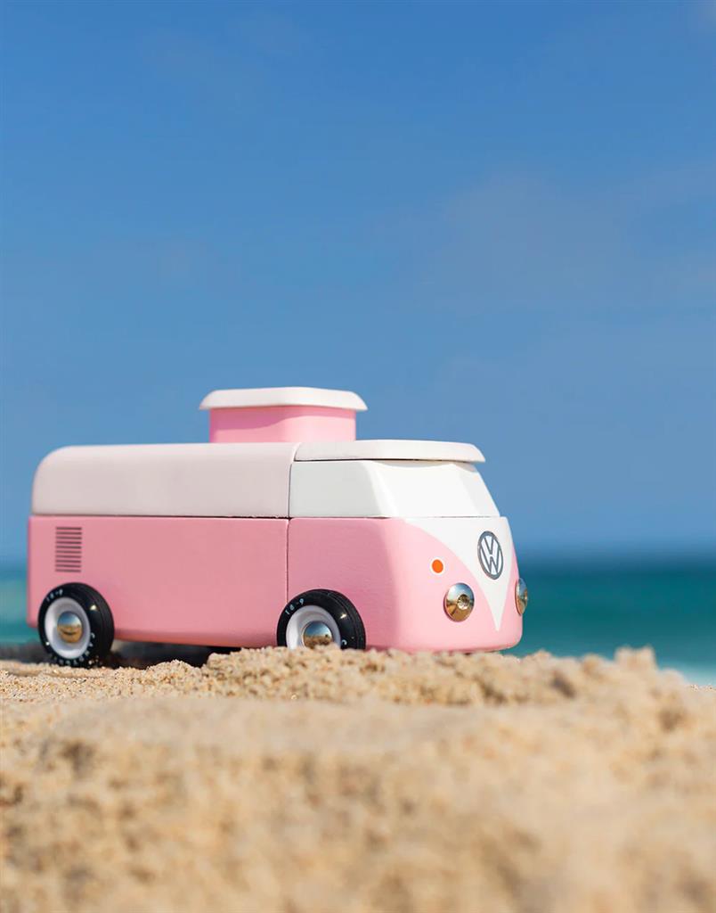 Holzauto Candycar World - Rosa Strandbus