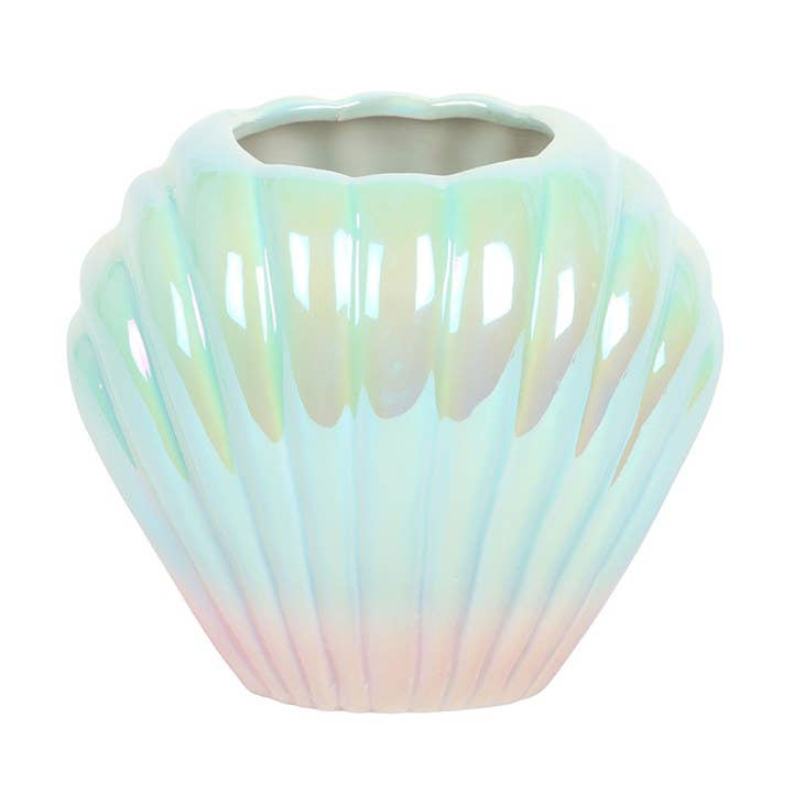 Vase à fleurs Coquille de palourde iridescente