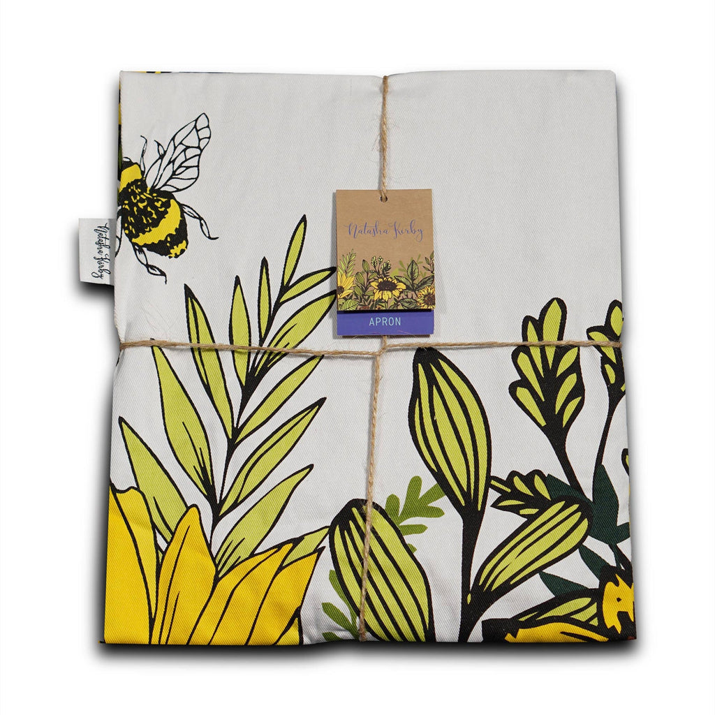 Sunflower Honey Bee Apron - floral