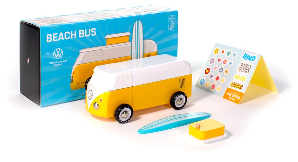 Voiture en Bois Candycar World - Van de Plage Jaune