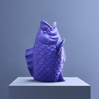 Sculpture/Vase Blubb, Matte blue sandstone, 35 x 30 x 44 cm
