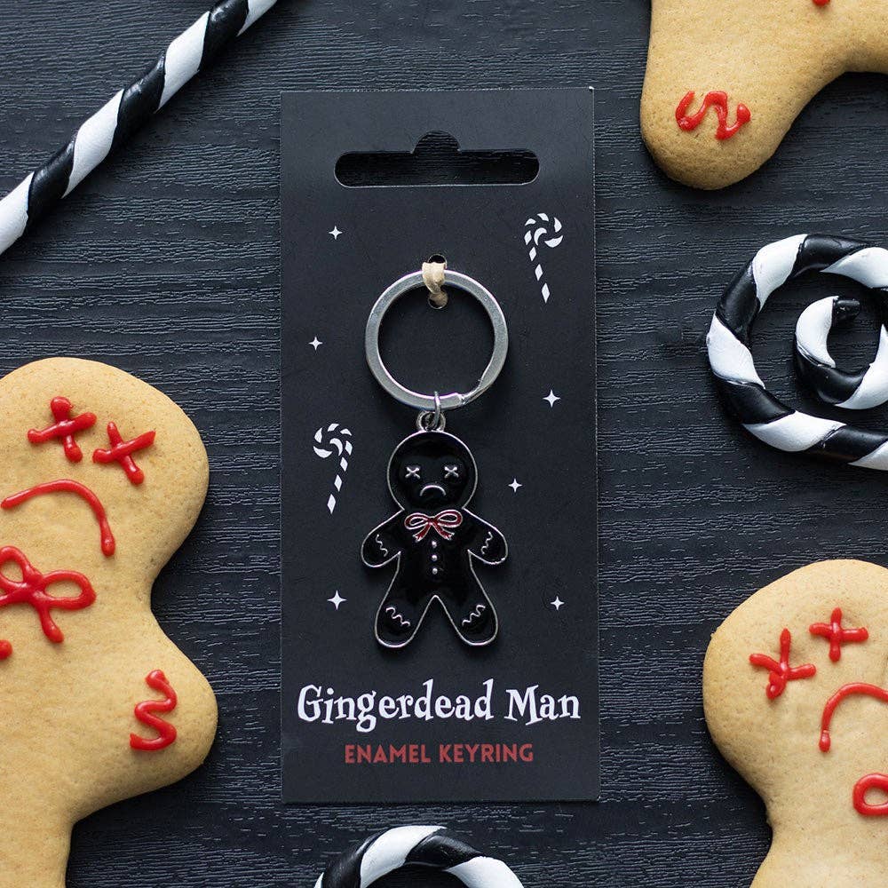 Gothic Christmas Gingerbread Man Keychain