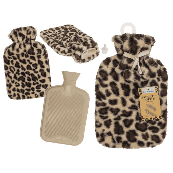 Bouillotte avec housse en Peluche Léopard
