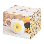 Runde Tasse „Hello Sunshine“ mit 3D-Sonnenblume