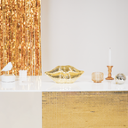 Ornament – ​​Disco – Lippen – Glas – Gold – 29 x 10 x 13,5 cm