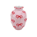 Vase - Vase à fleurs Rubans - Rose clair/Rouge - 13,5x13,5x19cm | Objetos de diseño y regalos originales