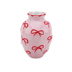Vase - Vase à fleurs Rubans - Rose clair/Rouge - 13,5x13,5x19cm | Objetos de diseño y regalos originales