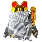 Grand Chat chanceux doré 40cm