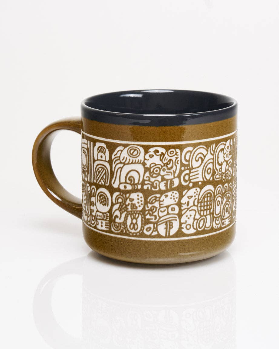 Oggetto regalo di design – Mug Sculptée à la Main Maya Script (430 ml) – produit scientifique Cognitive Surplus EU, vue 2