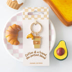 Porte-clés Croissant « Café et un ami »