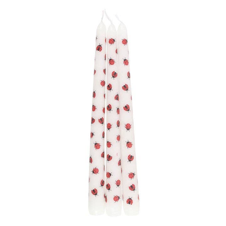 Ensemble de 3 bougies imprimées coccinelles